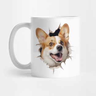 Corgi Dog cracked wall Mug